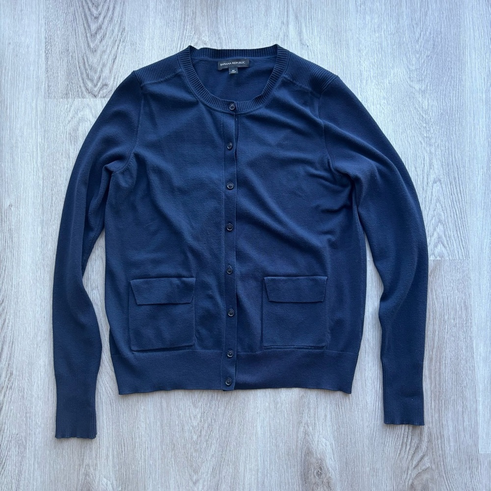 Banana Republic Navy Blue Button Cardigan